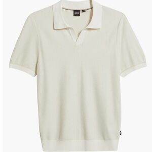 Boss Men's Cream V-Neck Sweater - Jianluca Johnny Collar Polo XXL